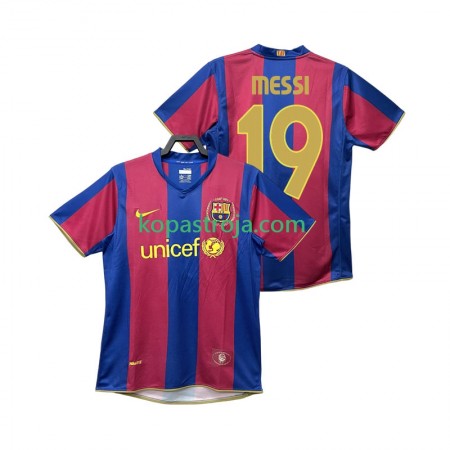Billiga Fotbollströjor FC Barcelona Lionel Messi 19 2007 2008 Retro Hemma tröja Kortärmad